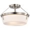 Nuvo Rowen 3-Light Semi Flush Brushed Nickel Etched White Glass 60/7763 - alternate 3